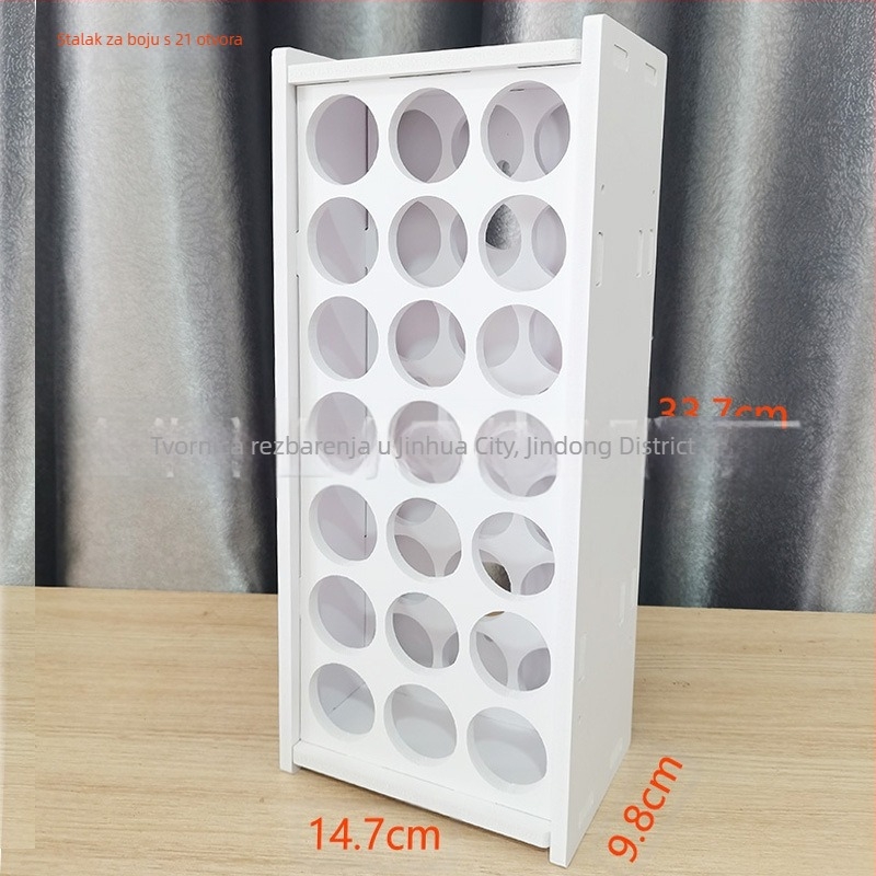 Vertikalni organizator za pohranu boja - plastičan, moderan stil, montaža na vješanje, 1 sloj, pogodan za stolni prostor, spavaću sobu i dnevnu sobu.