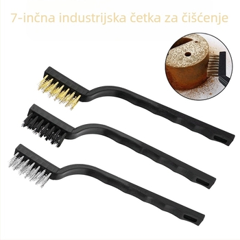 Set žičanih četkica: bakrena, najlon i nehrđajući čelik za uklanjanje hrđe i čišćenje spojeva u okvirima