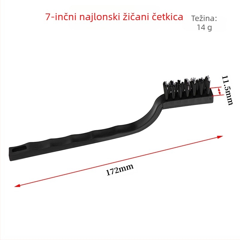 Set žičanih četkica: bakrena, najlon i nehrđajući čelik za uklanjanje hrđe i čišćenje spojeva u okvirima