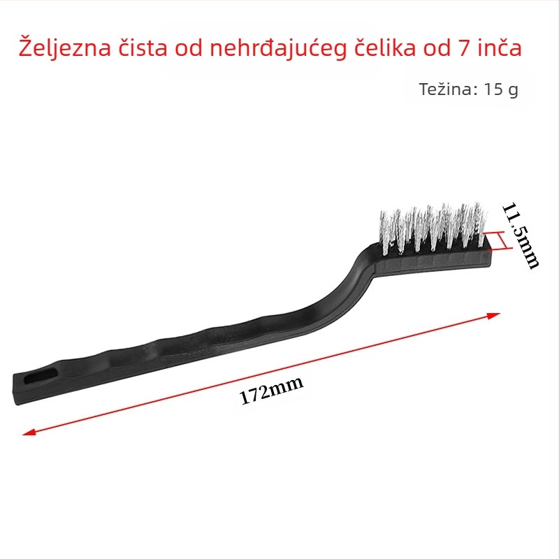 Set žičanih četkica: bakrena, najlon i nehrđajući čelik za uklanjanje hrđe i čišćenje spojeva u okvirima