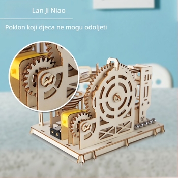 Drveni DIY znanstvena igra: staza za kuglicu, ručno sastavljiva, biologija/kemija, za uzrast 7–14 godina, Blue Jird