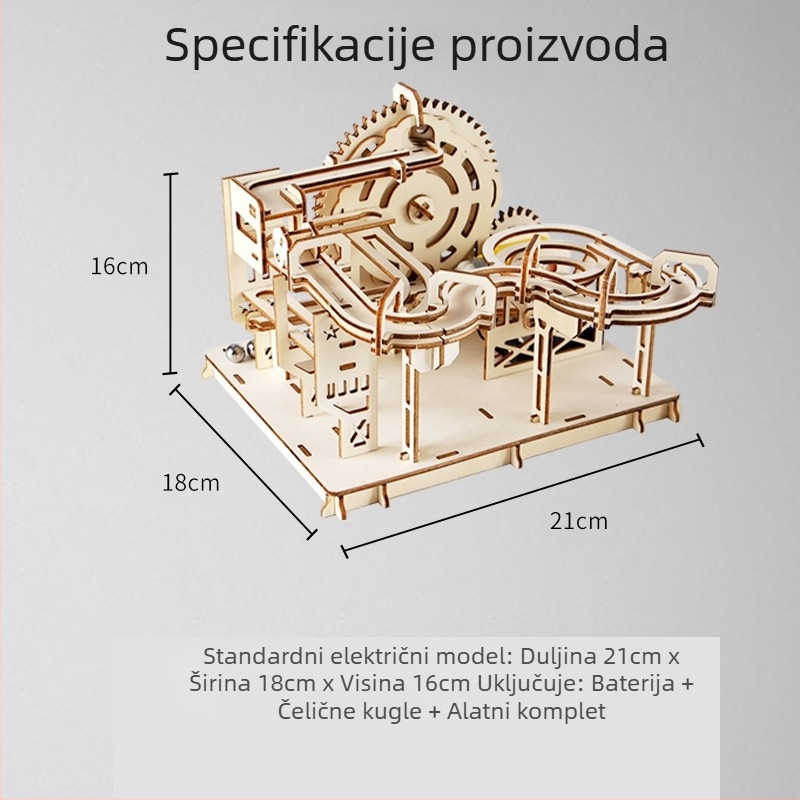 Drveni DIY znanstvena igra: staza za kuglicu, ručno sastavljiva, biologija/kemija, za uzrast 7–14 godina, Blue Jird