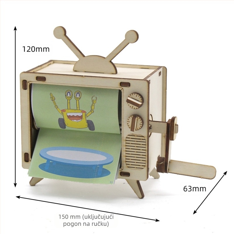 Ručna Animacijska Mašinka br. 1 — DIY STEM Igračka, Drvena Konstrukcija, Uzrast 14+