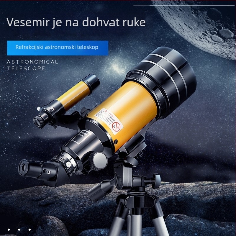 AZM30070M monokularni astronomski teleskop, 150× povećanje, vidno polje 1,91°, promjer izlazne zenice 70 mm