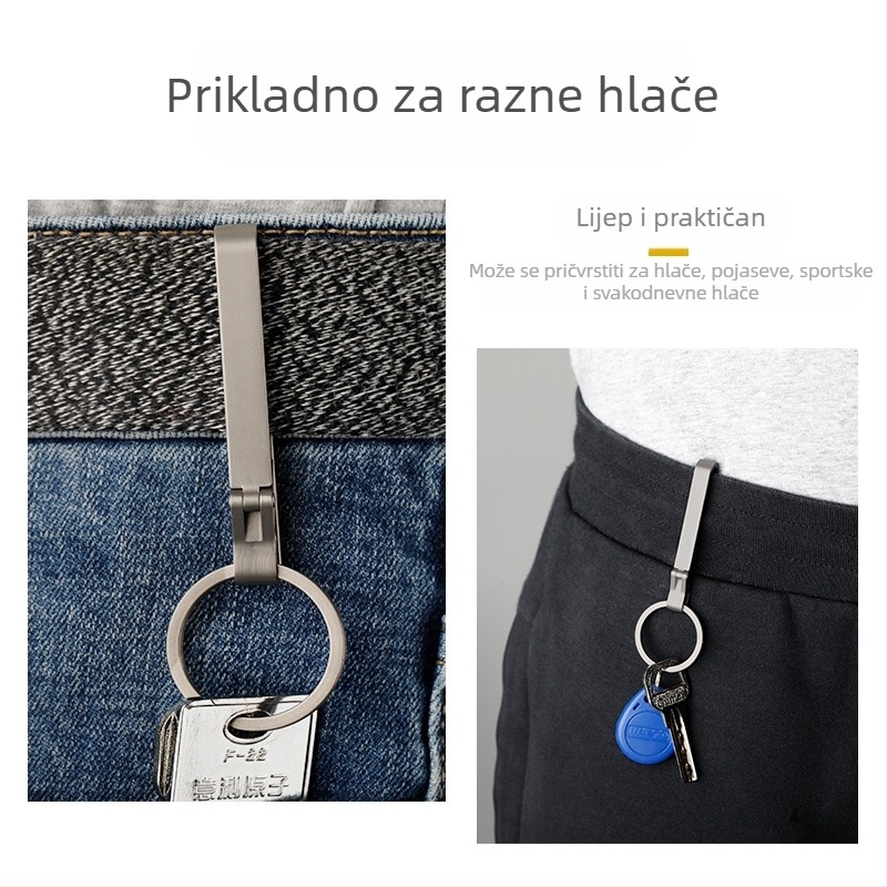 Kljucni lanac za automobil od titanijevog legura s kopčom za pojas – lagan, otporan na gubitak, moderan stil