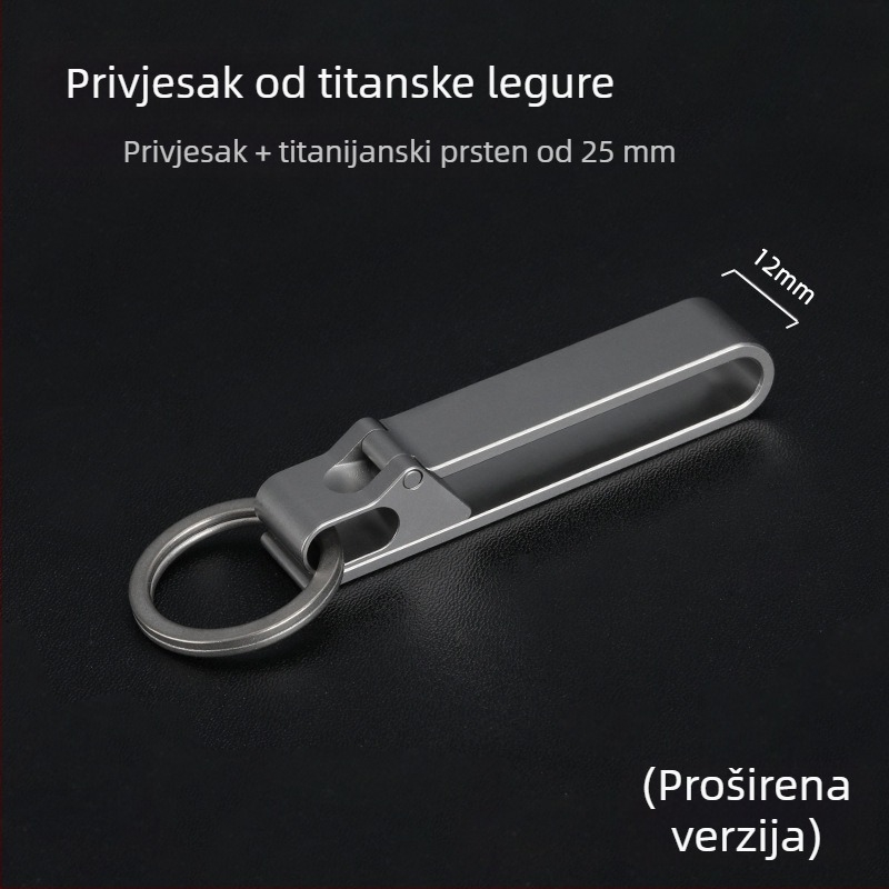 Kljucni lanac za automobil od titanijevog legura s kopčom za pojas – lagan, otporan na gubitak, moderan stil