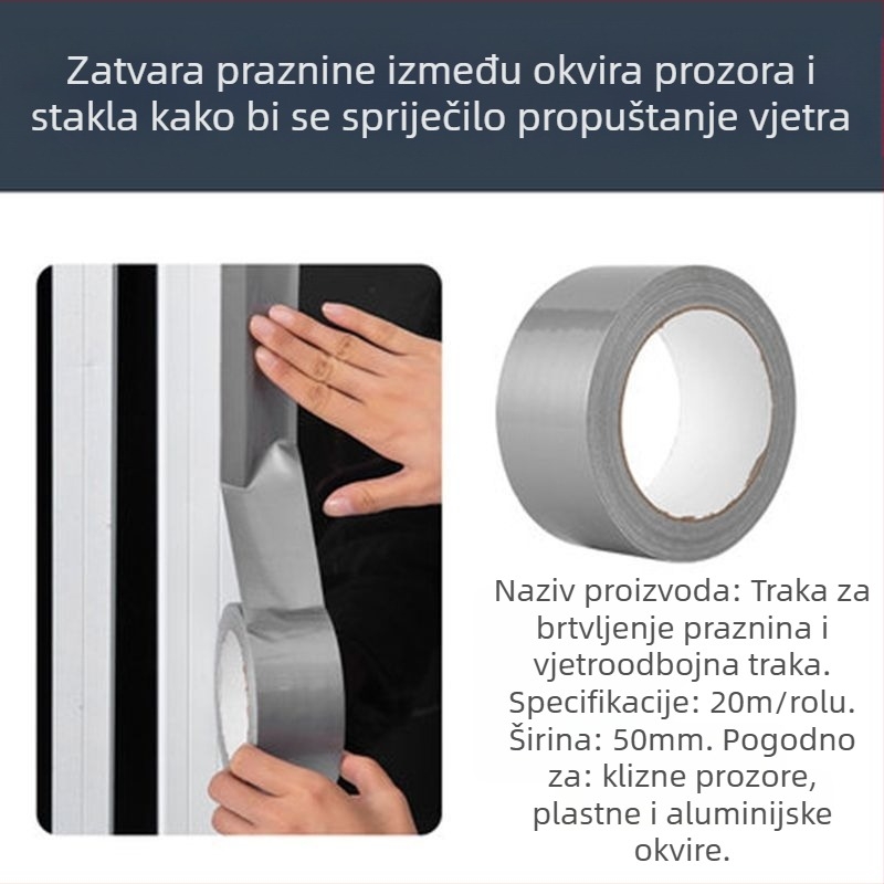 Prozorska brtvljna traka — otpornost na vjetar, otporna na habanje, otporna na starenje i koroziju; model Windproof Tape, marka Good craftsman, OEM logo