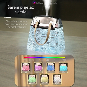 Vlaživač zraka za dom i ured — USB stolno kristalno kućište, 1 izlaz magle, spremnik <0.5 L, pokrivenost 21–30 m², atmosfera svjetiljka