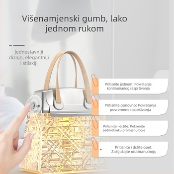 Vlaživač zraka za dom i ured — USB stolno kristalno kućište, 1 izlaz magle, spremnik <0.5 L, pokrivenost 21–30 m², atmosfera svjetiljka