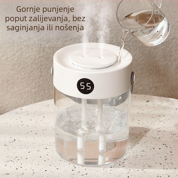 Vlaživač zraka s USB napajanjem, dva izlaza magle, spremnik 2,6–4,0 L, pogodan za prostorije do 10 m², model T20