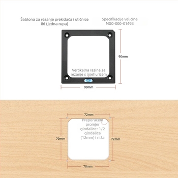 MOKIN 86 Kalup za otvore utičnice i prekidača za drvodjelstvo, konfiguracije 3 otvora i 1 otvar
