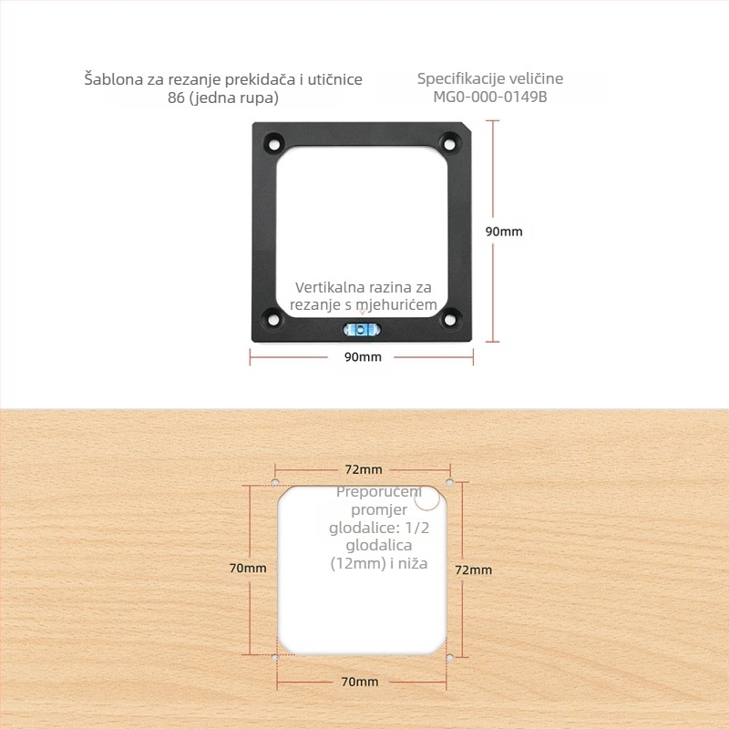 MOKIN 86 Kalup za otvore utičnice i prekidača za drvodjelstvo, konfiguracije 3 otvora i 1 otvar