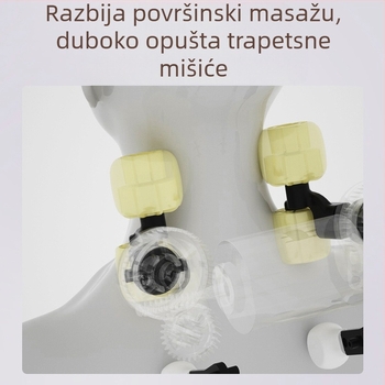 RN01 Masažer trapezijskog mišića ramena i vrata – 6 glava masaže, punjiva baterija, infracrvena fizioterapija, 3. stupanj, tajmer