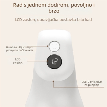 Ručni masažni uređaj s USB napajanjem, 3 brzine i tri vrste masažnih glava: konveksna okrugla glava, akupunkturna glava i okrugla glava, za glavu, vrat, ramena, leđa i noge