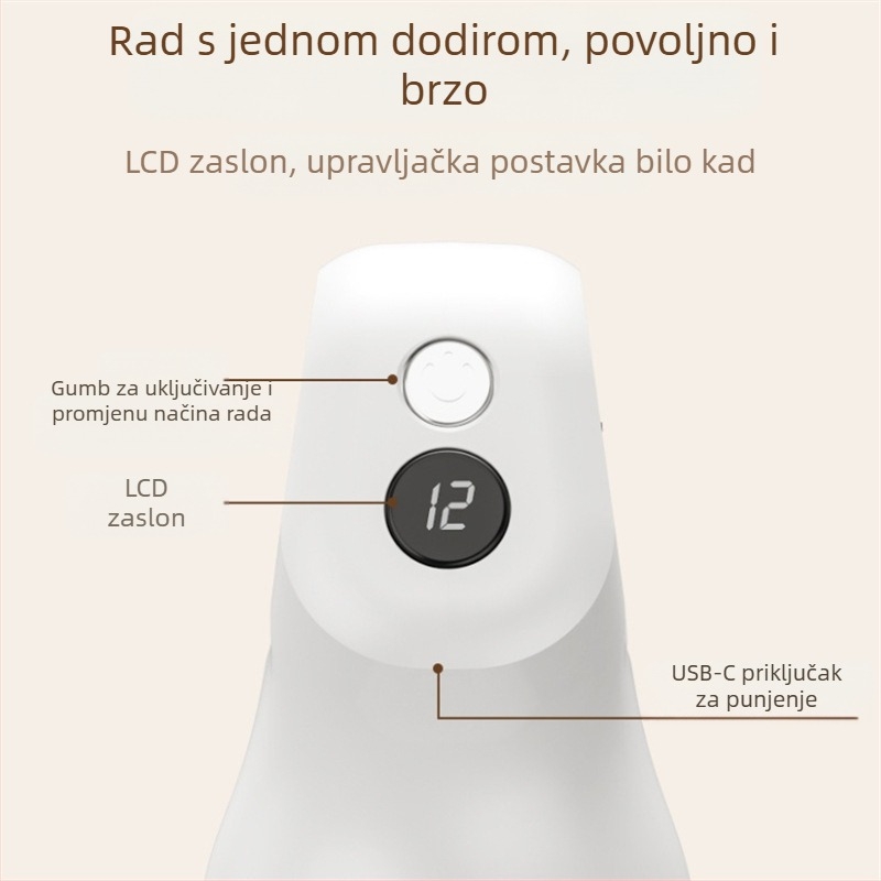 Ručni masažni uređaj s USB napajanjem, 3 brzine i tri vrste masažnih glava: konveksna okrugla glava, akupunkturna glava i okrugla glava, za glavu, vrat, ramena, leđa i noge