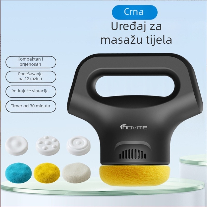 Ručni masažni uređaj s USB napajanjem, 3 brzine i tri vrste masažnih glava: konveksna okrugla glava, akupunkturna glava i okrugla glava, za glavu, vrat, ramena, leđa i noge