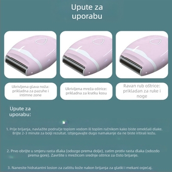 BY-668 Električni brijač za tijelo, ABS kućište, 77 g, mokro i suho korištenje, napajanje baterijom, za potpuno uklanjanje dlaka po cijelom tijelu
