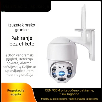 Unutarnja bežična sigurnosna kamera sa 360° panoramskim pogledom, 1080p HD, noćni način, Wi‑Fi povezivanje i alarmna obavijest.