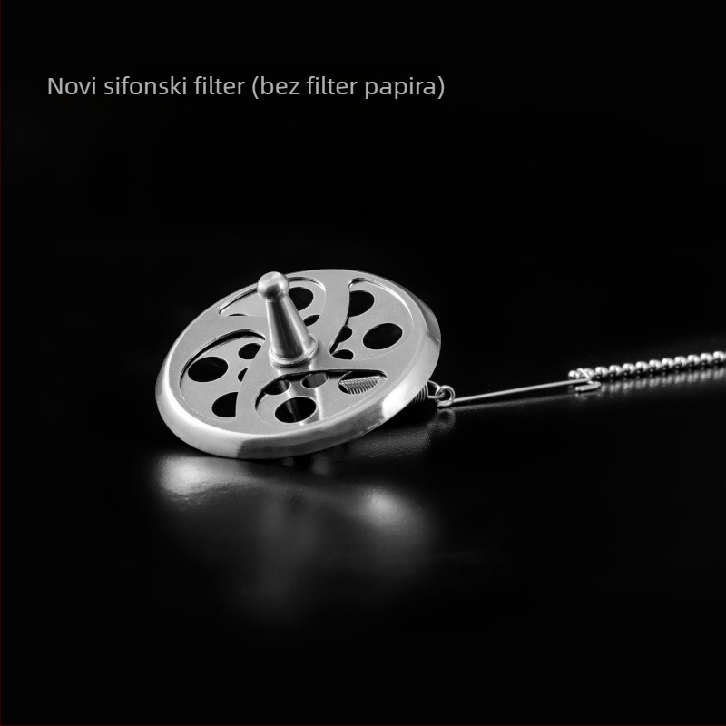 Filtr za sifonsku kavu, od nehrđajućeg čelika 304, kompatibilan sa sifonskim aparatima, uključuje filtrnu tkaninu i papir