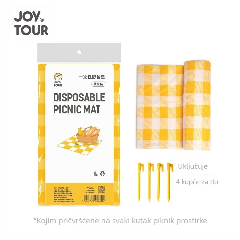 JOYTOUR WT-2023.3 – Jednokratna piknik podloga, debeli za kampiranje, PE tkanina, za 3-6 osoba