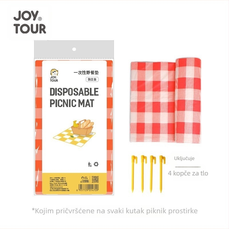 JOYTOUR WT-2023.3 – Jednokratna piknik podloga, debeli za kampiranje, PE tkanina, za 3-6 osoba