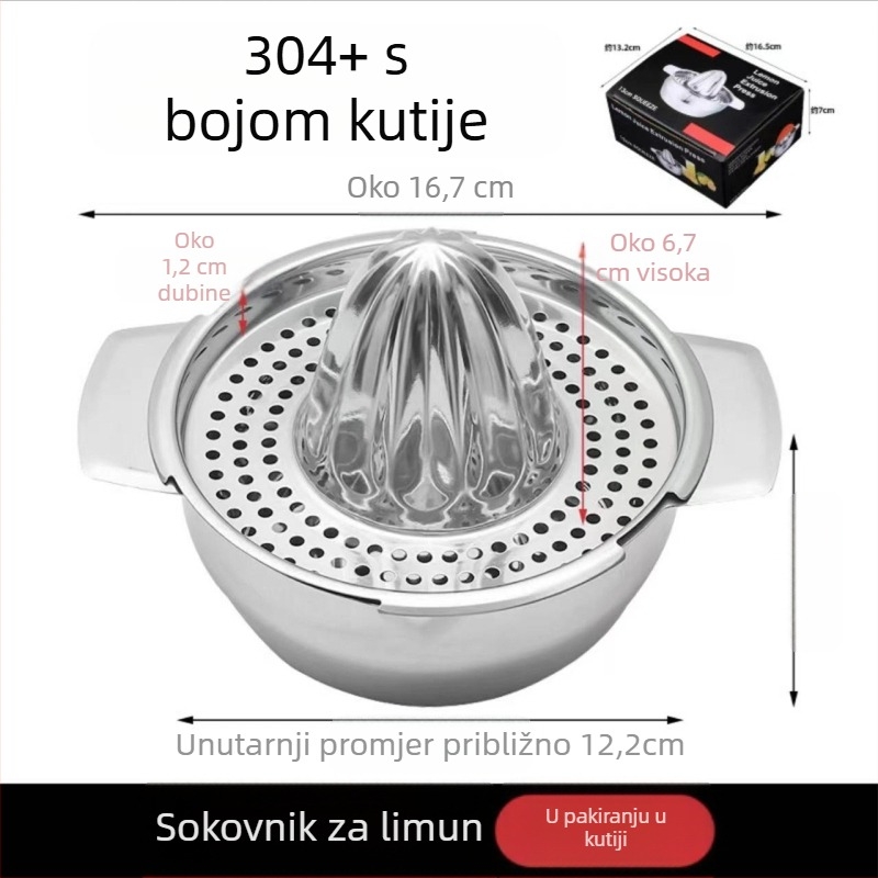 Ručni sokovnik od nehrđajućeg čelika, višenamjenski, s tiskanim logom, marka Refining
