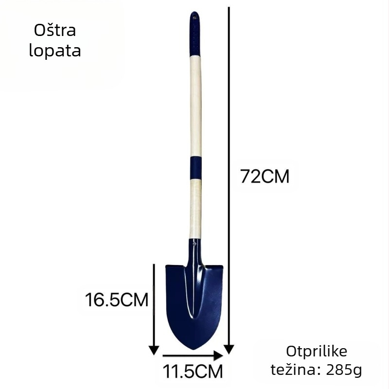 Dječji set lopatica za pijesak i vrtlarenje – metalno tijelo, drška od drveta, težina lopatice 323 g, pogodan za kućnu njegu vrta i vanjske aktivnosti uz more