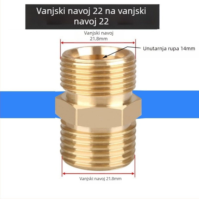 Visokotlačna pistolja za pranje automobila s mesingim adapterom-spojem M22x1.5 i produženjem