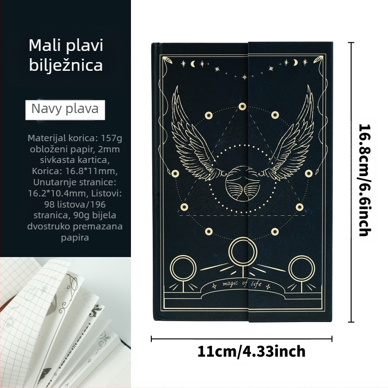 Beležnica Royal Xia, 98 stranica, tekst papir 90 g/m², korica od 157 g/m² premazanog papira, ljepilo povezivanje, retro stil.