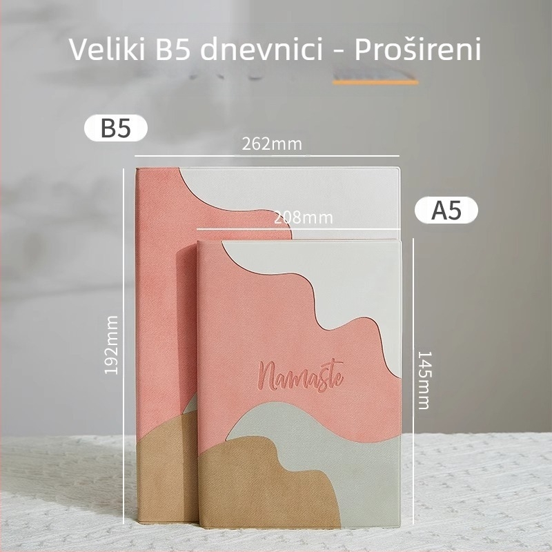 Bilježnica s PU koricom, linijsko povezivanje, Dowling papir 100 g, više od 100 stranica, kreativni stil