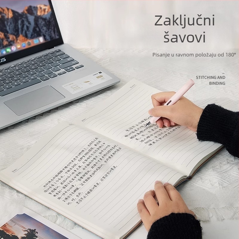 Bilježnica s PU koricom, linijsko povezivanje, Dowling papir 100 g, više od 100 stranica, kreativni stil