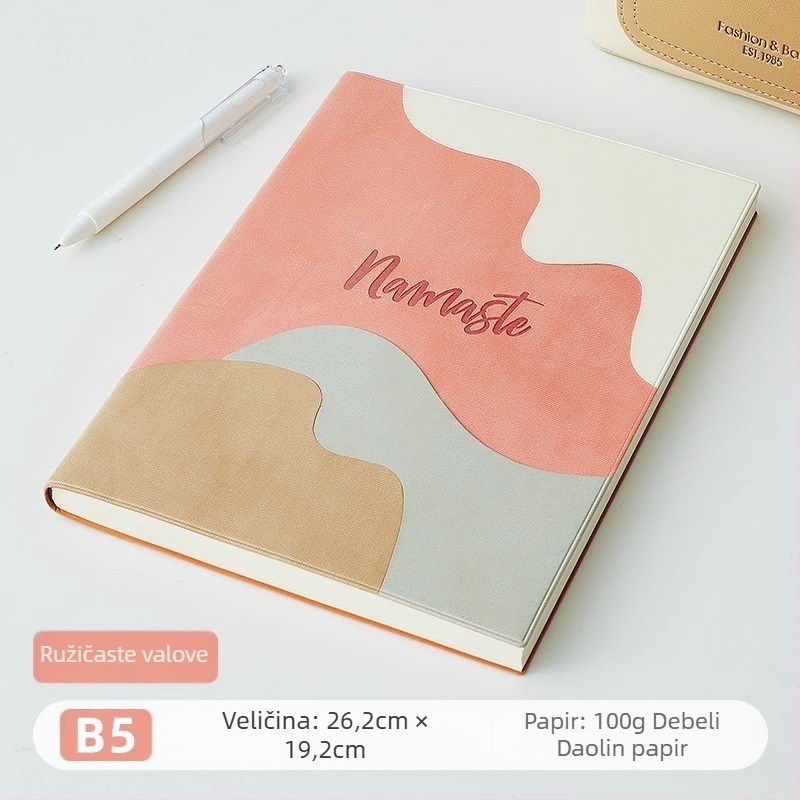 Bilježnica s PU koricom, linijsko povezivanje, Dowling papir 100 g, više od 100 stranica, kreativni stil