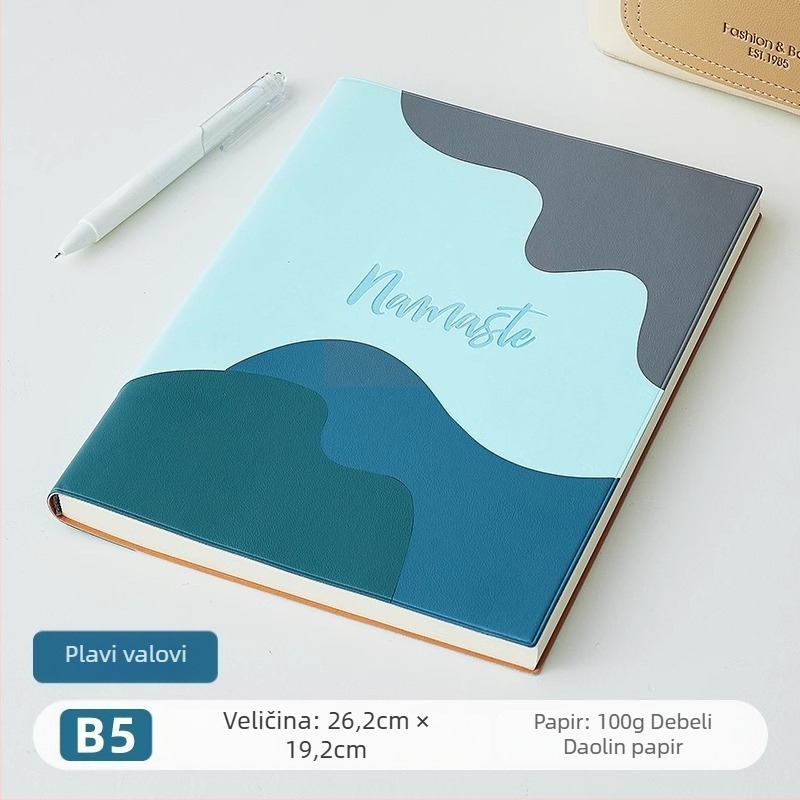 Bilježnica s PU koricom, linijsko povezivanje, Dowling papir 100 g, više od 100 stranica, kreativni stil