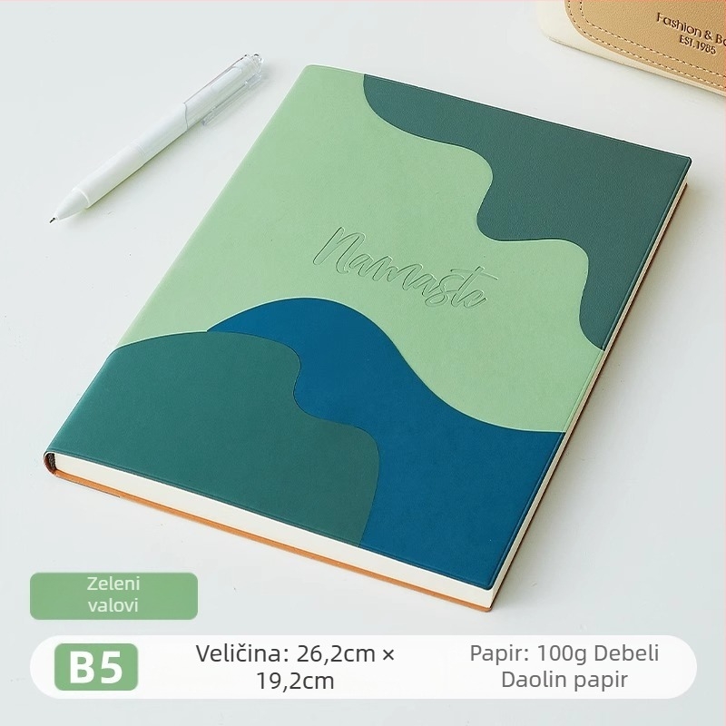 Bilježnica s PU koricom, linijsko povezivanje, Dowling papir 100 g, više od 100 stranica, kreativni stil