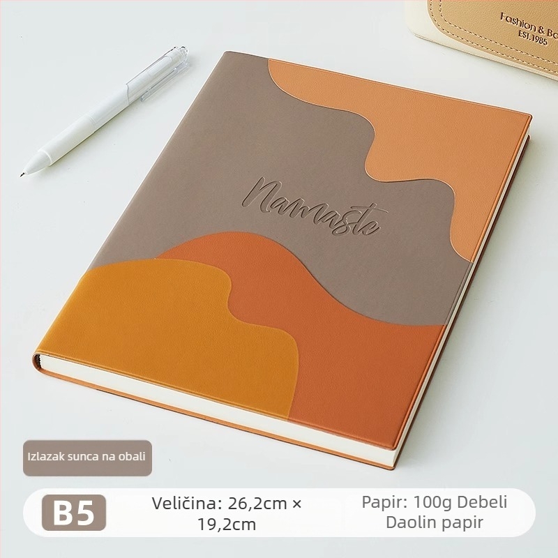 Bilježnica s PU koricom, linijsko povezivanje, Dowling papir 100 g, više od 100 stranica, kreativni stil