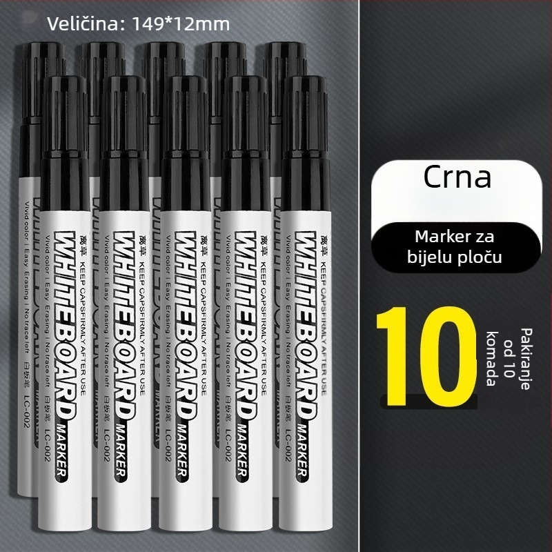 Go Grass LC002S Izbrisivi marker za ploču – na bazi vode, paket 10 kom., plastično kućište, u kutiji