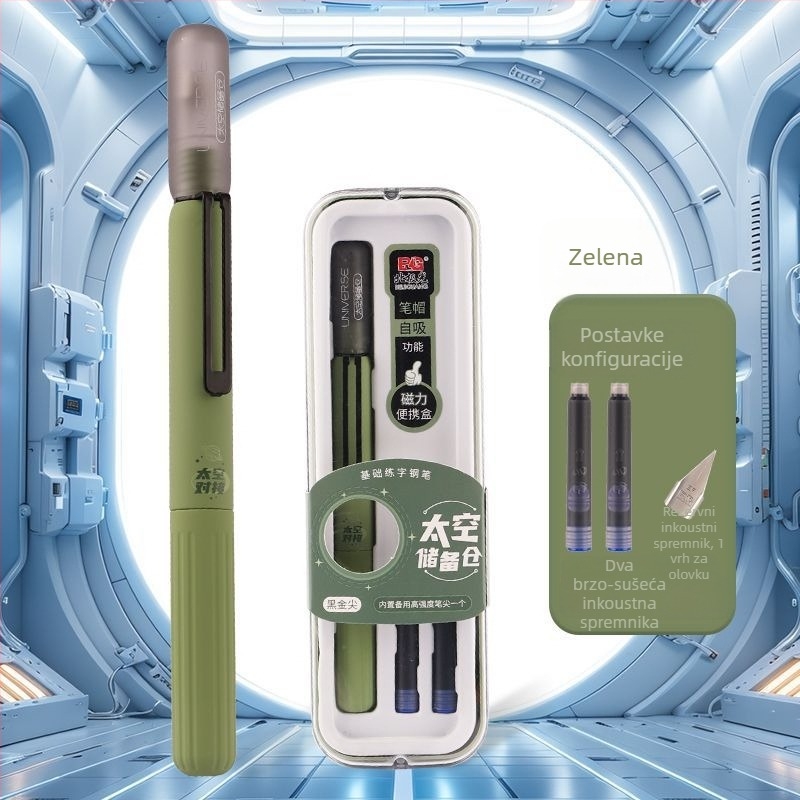 Fontana olovka s kartridžom, EF vrh, iridijumski vrh, magnetska kapica, Space Storage Warehouse model