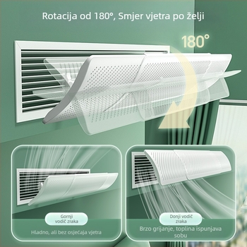 Deflektor zraka za klimatizaciju, zidni montaža, otporan na vjetar, ponovno upotrebljiv, jednostavan stil