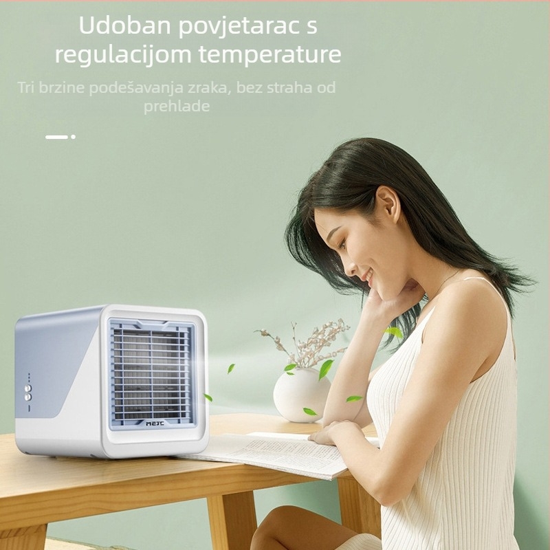 Mini USB uređaj za hlađenje zraka s 500 ml spremnikom, 3 brzine, brushless motor, 5V/8W, buka 45–50 dB