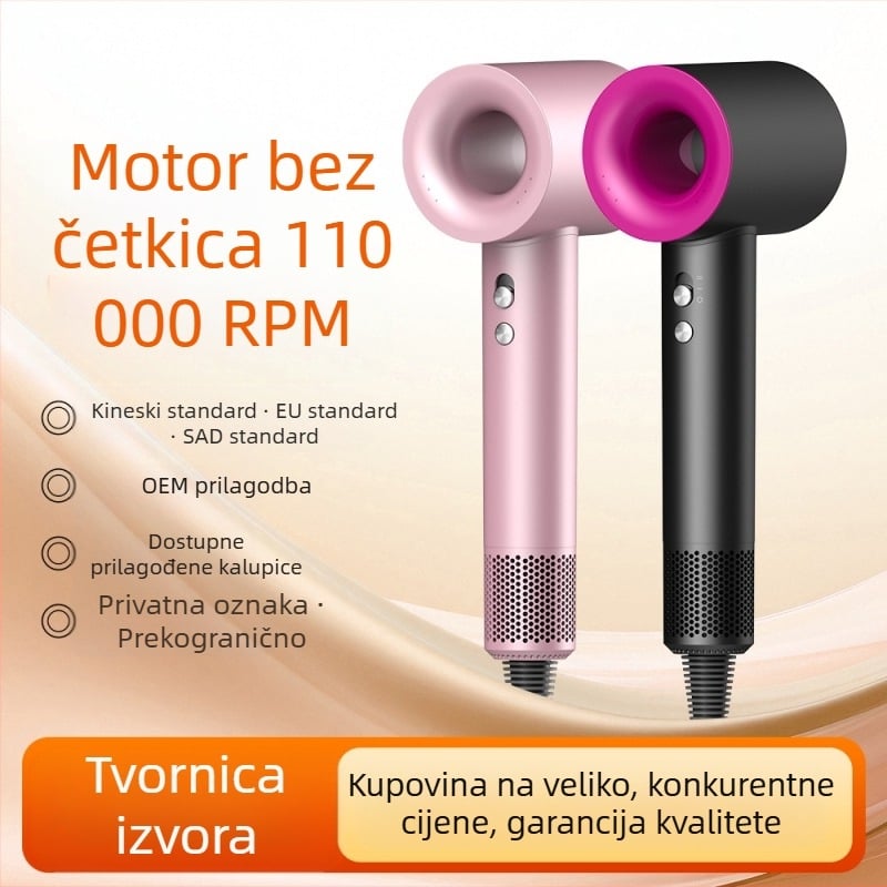 Sušilo za kosu s brushless motorom, 1300 W, negativni ioni, hladan/topli zrak, zaštita od pregrijavanja