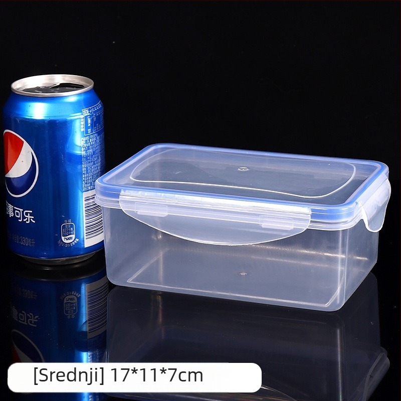 Plastična pravokutna kutija za skladištenje s poklopcem, mikrovalno sigurna, kapacitet 2,1–3 L