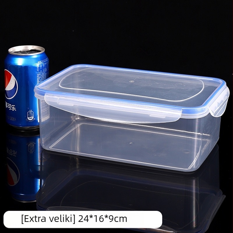 Plastična pravokutna kutija za skladištenje s poklopcem, mikrovalno sigurna, kapacitet 2,1–3 L