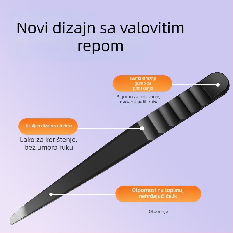 Klešta za obrve od nehrđajućeg čelika — kompaktan alat, 13,5 g