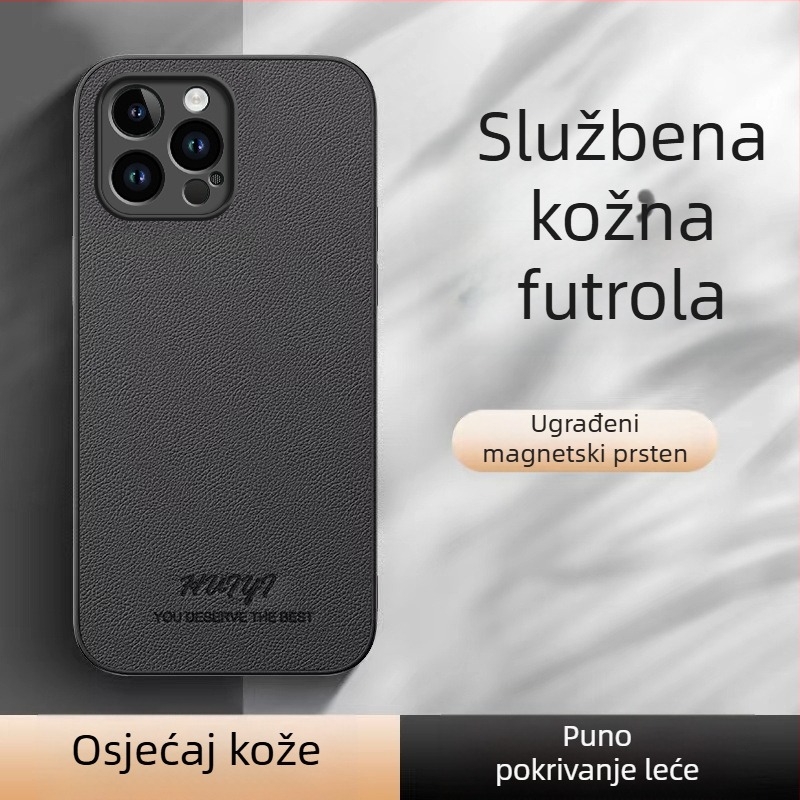 Torbica od umjetne kože s magnetskim držačem za auto, otporna na padove, za iPhone