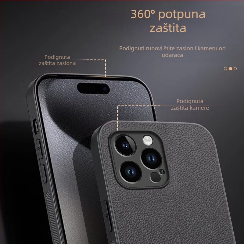Torbica od umjetne kože s magnetskim držačem za auto, otporna na padove, za iPhone