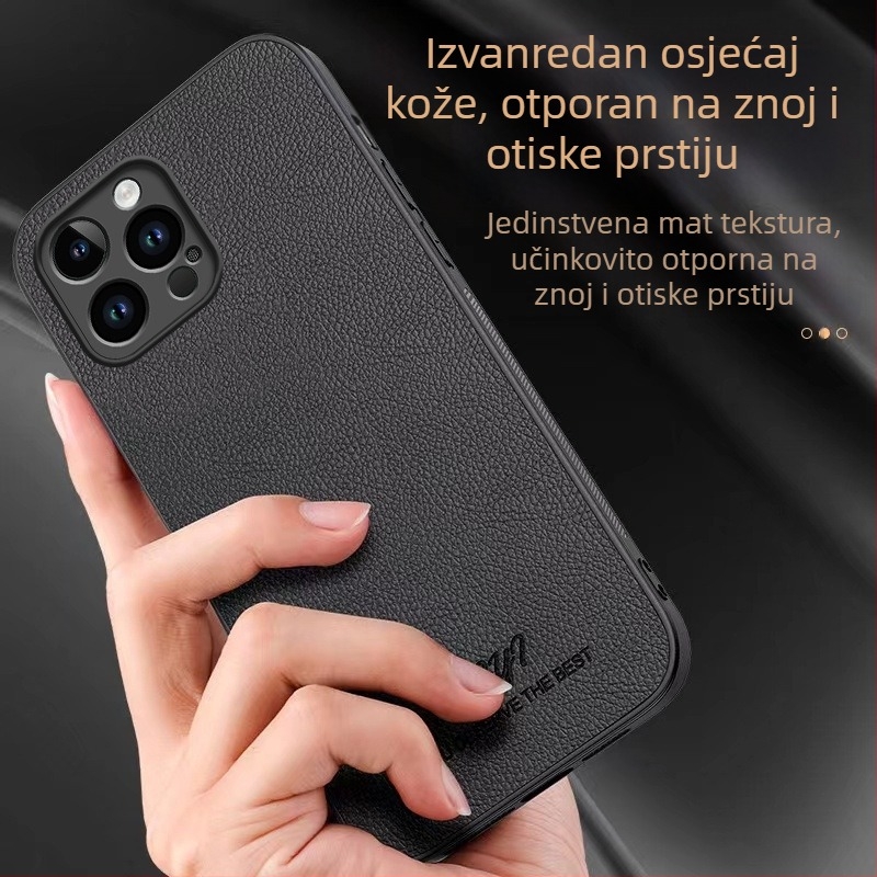Torbica od umjetne kože s magnetskim držačem za auto, otporna na padove, za iPhone