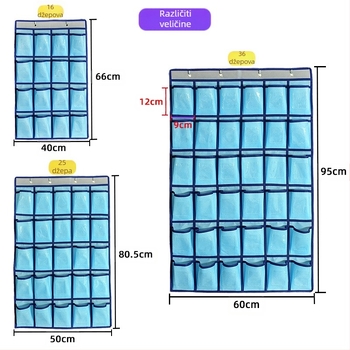 Zidni organizator za telefon i ostale predmete; 16 pretinaca; materijal: netkani materijal; model MX-0010; višestruka namjena