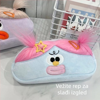 Plišani neseser za olovke u korejskom stilu, velur, marka Qiyan, unisex, dizajn čudovišta s velikim očima