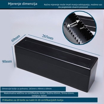 Prozirna stolna kutija za nakit od PS plastike, prašinu štiti, za narukvice i ogrlice, kapacitet 110 L, mogućnost prilagodbe, bez ispisa logotipa