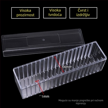 Prozirna stolna kutija za nakit od PS plastike, prašinu štiti, za narukvice i ogrlice, kapacitet 110 L, mogućnost prilagodbe, bez ispisa logotipa